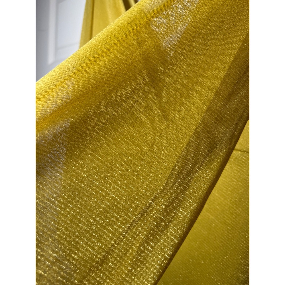 Torrid Yellow Gold Metallic Shimmer Surplice Wrap Tie Back Top Blouse Womens 1 - Picture 5 of 6